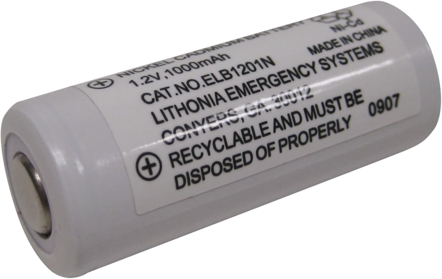 Lithonia Lighting ELB 1201N Emergency Replacement Battery, 250 Watts, 2 Volts, White