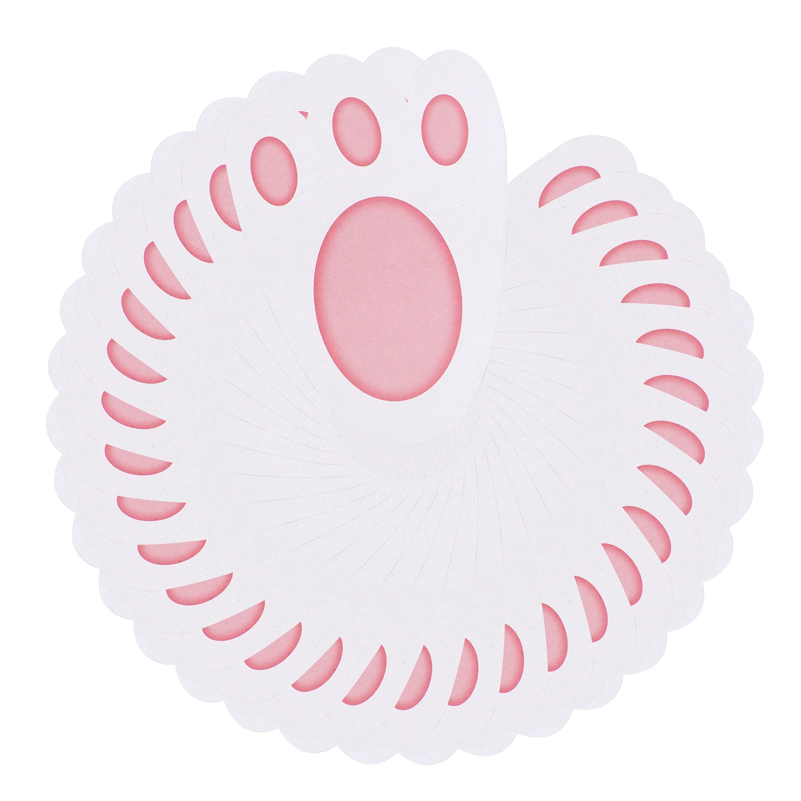 Srvertex Pink & White 30-Pieces Of Easter Bunny Feet, Paw Prints, Floor Clinging Footprints, Decals Rabbit Foot, Exciting Gift For Kids, Easter Party Game Egg Hunt, Sticky Sheet, Party Décor Accessory