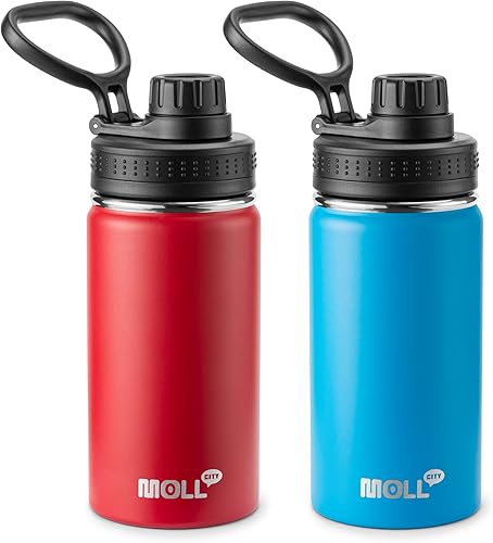 Miniatura 19 de Botella de Agua Aislada - Frasco Deportivo de Boca Ancha de Acero Inoxidable al Vacío de 18 onzas con Funda de Silicona - Botella de Agua de Metal