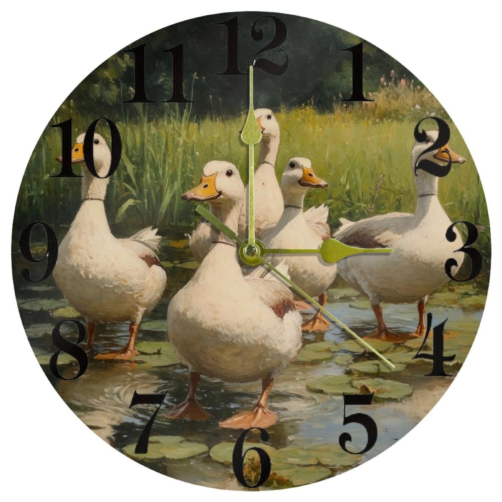 Horloge murale blanche canards à quartz silencieuse pour la maison