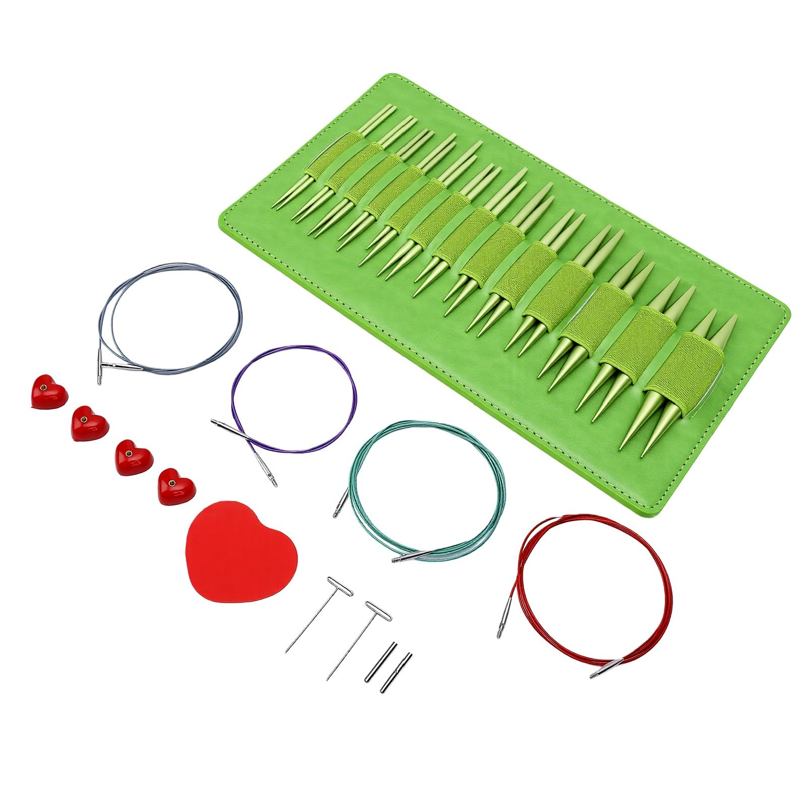 Luocute Austauschbares Stricknadelset, Rundstricknadeln aus Aluminium