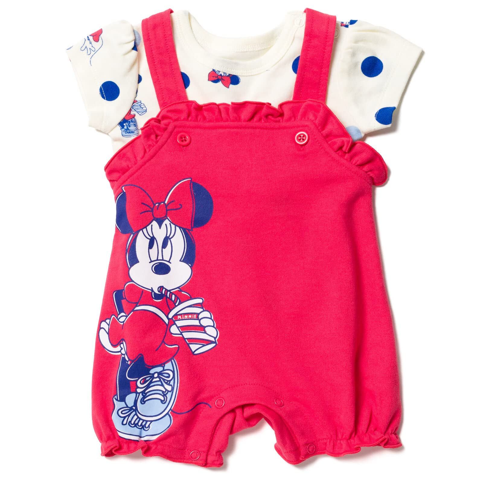 Disney Minnie Mouse Winnie Puuh Kurzer Overall und T-Shirt aus French Terry für Neugeborene und Kleinkinder