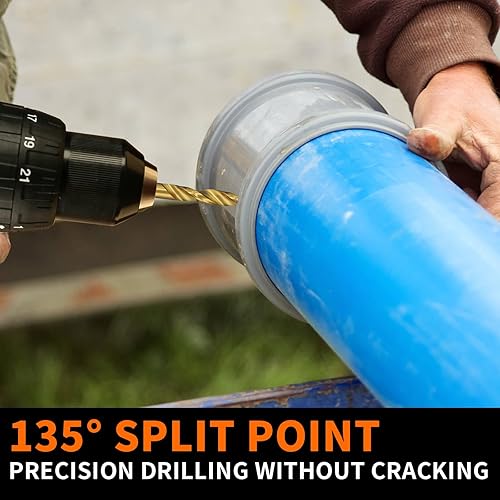 Miniatura 6 de ENERTWIST Juego de brocas con revestimiento de titanio, 99 brocas de acero HSS de alta velocidad para metal, madera, plástico, aleación de aluminio,