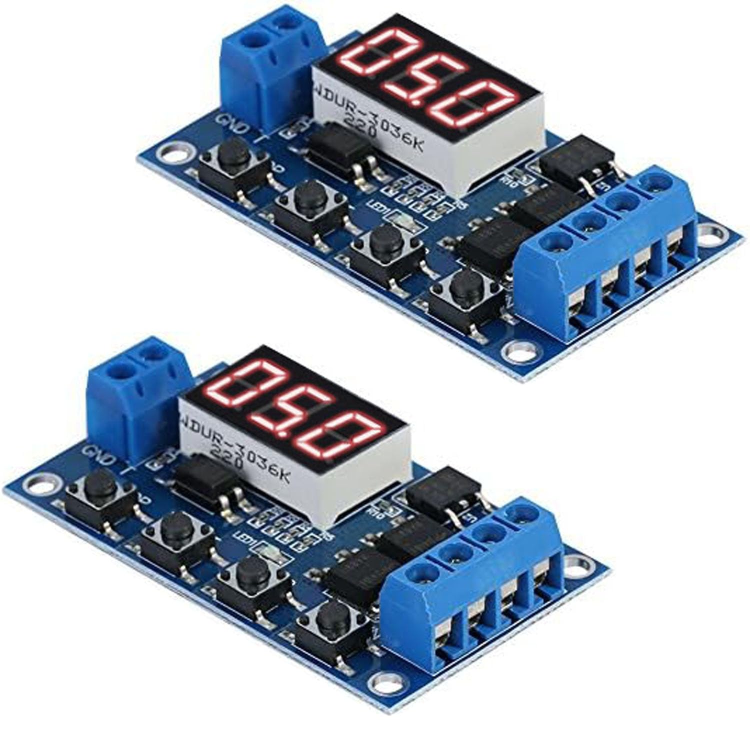 RUNCCI-YUN Rele Temporizzato,DC 5V 12V 24V 36V Trigger Cycle Delay Timer Switch Rele Temporizzato Modulo con Display LED