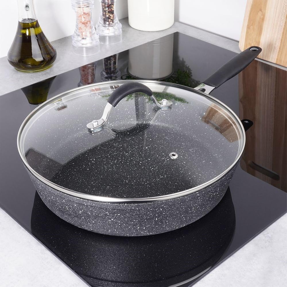 orion group Pfanne Granit Antihaftbeschichtete mit Deckel Stoner 28 cm | Bratpfanne, Beschichtung