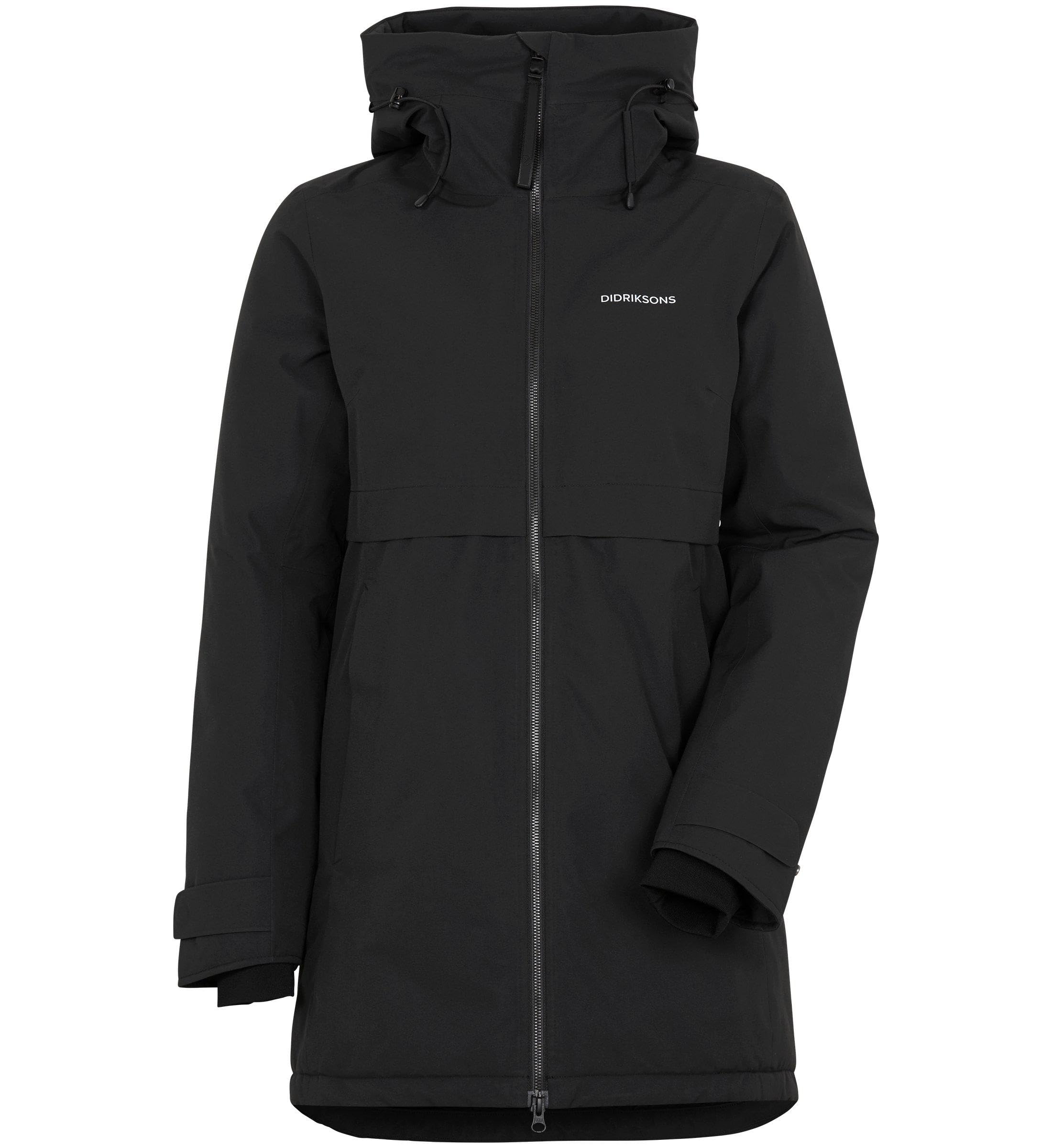 Didriksons Women's Black - Helle Parka - Insulated Jacket - Autumn & Winter Parka - Perfect For Cold Days