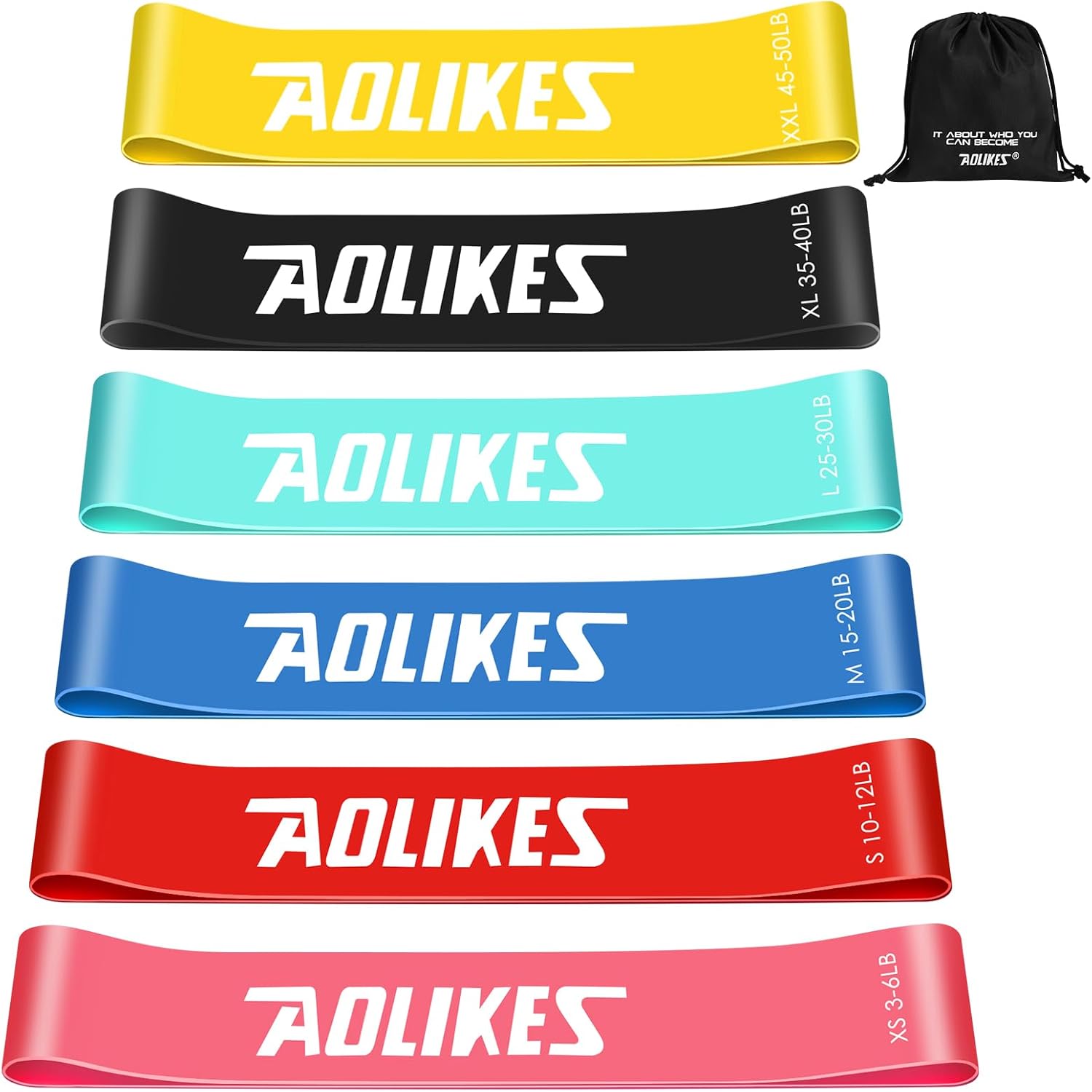 Set 5 Bande Elastiche Fitness JATEKA - Resistenza Fino A 150LB, Con Maniglie E Cinturini, Per Allenamento Casa E Palestra - Foto 4