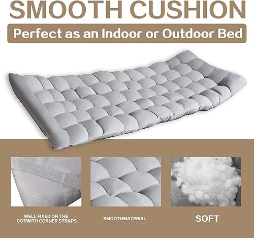 Miniatura 4 de Catre plegable para adultos (máximo 600 libras) Catres de dormir resistentes para acampar con colchón y bolsa de transporte, cama Oxford de capa