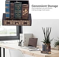 Vista 3 de Tyenaza Retro Style Pencil Holder, Pen Cup Desktop Storage Organizer Decoration for Home Office