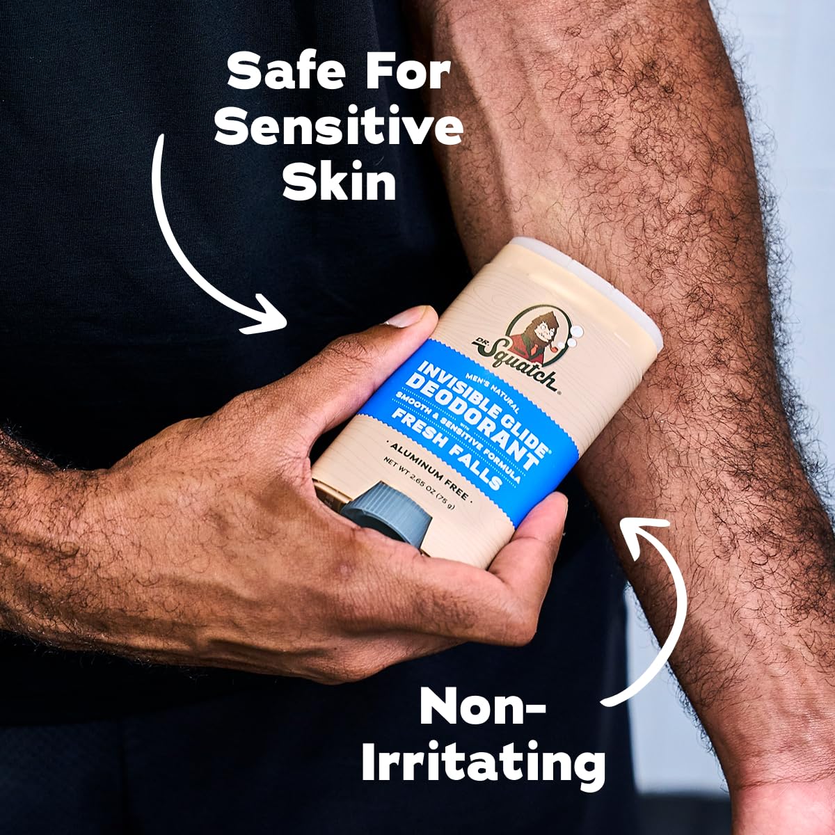 Dr. Squatch Invisible Glide Natural Men’s Deodorant – Smooth Glide, No Stains – Aluminum Free Deodorant Men – Safe for Sensitive Skin – Fresh Falls + Wood Barrel Bourbon – 2.65oz (2-Pack) - Image 5