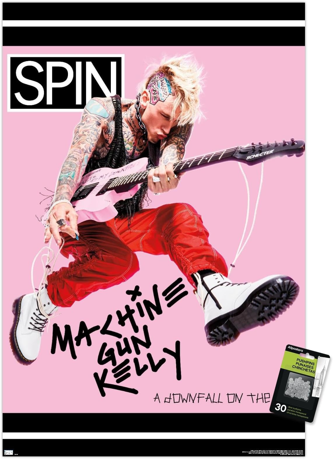 SPIN Magazine - Machine Gun Kelly 20 Wall Poster with Push Pins