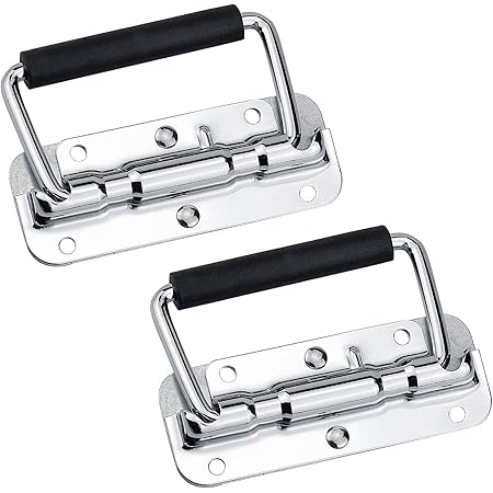 MUNGHOK Klappgriff 12 Stück - 140mm Schwarz Mit Feder Für Kisten