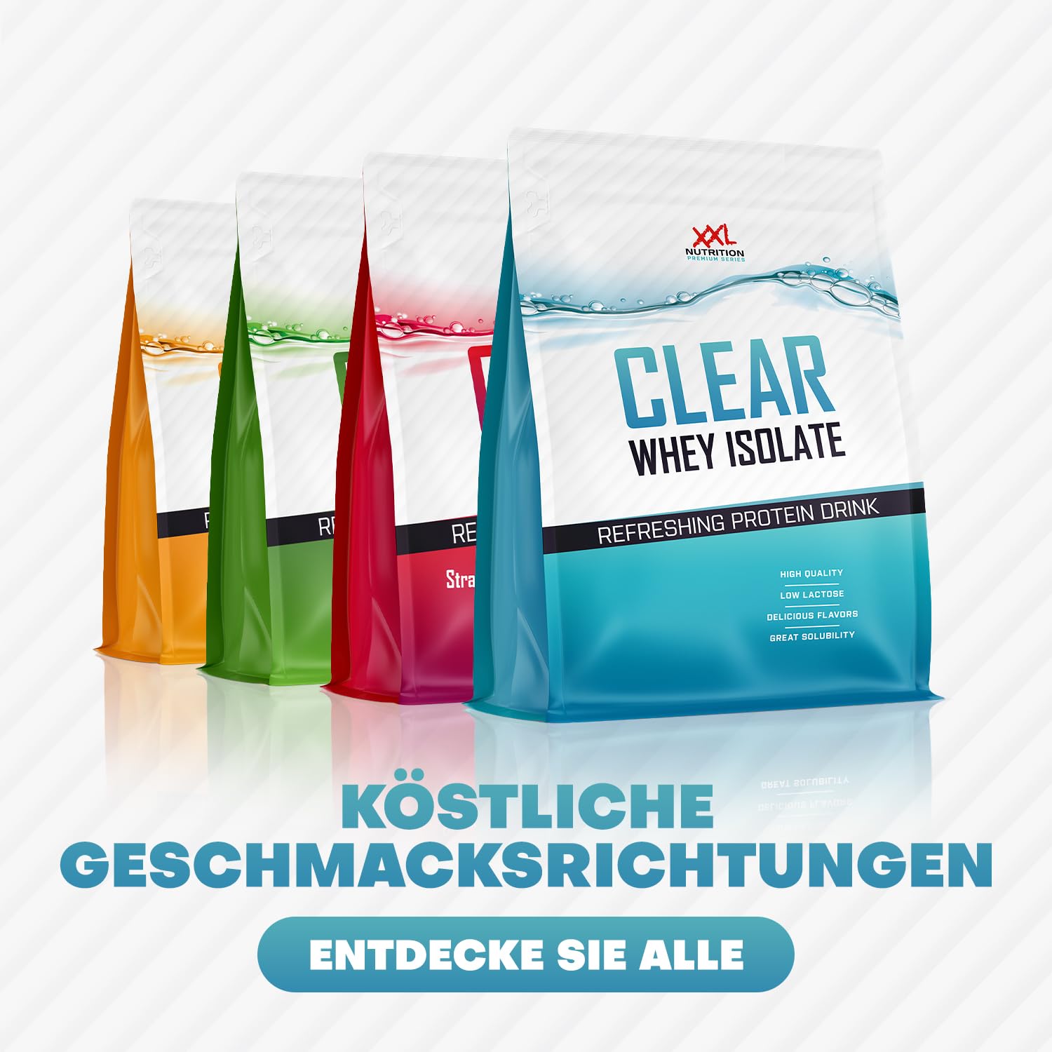 XXL Nutrition - Clear Whey Isolate - Protein Limo, Protein Isolat - Ice Tea Peach - 1000 Gramm