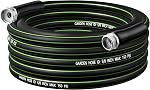 Garden Hose 50FT, 5/8'' Water Hose, Flexible and Leakproof Hybrid Garden Hose for RV, Trailer, Patio and Outdoor, Black