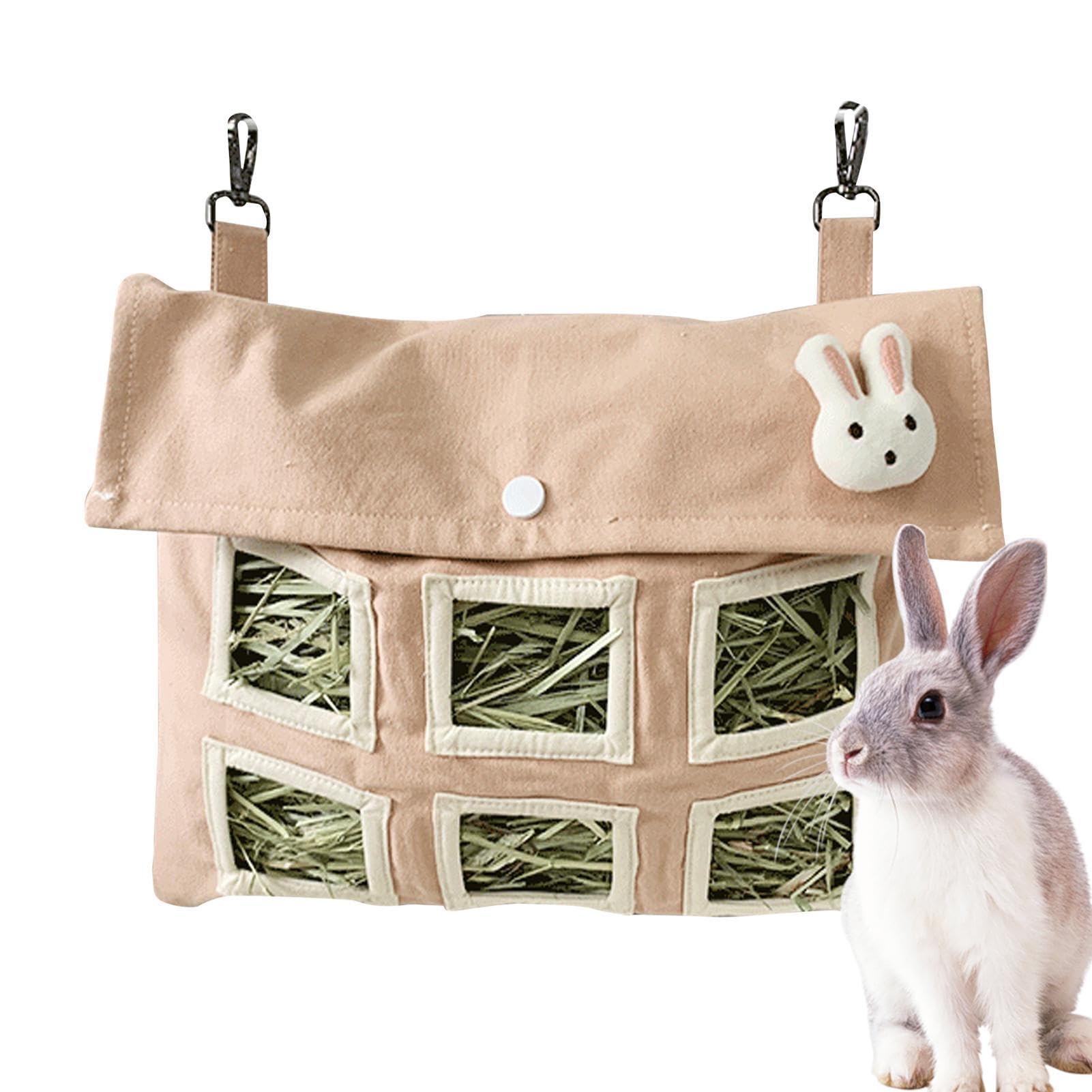 Pluvyze Heusack Für Kaninchen 3-tlg - Heuraufe Mit 3 Löchern Für Kleintiere