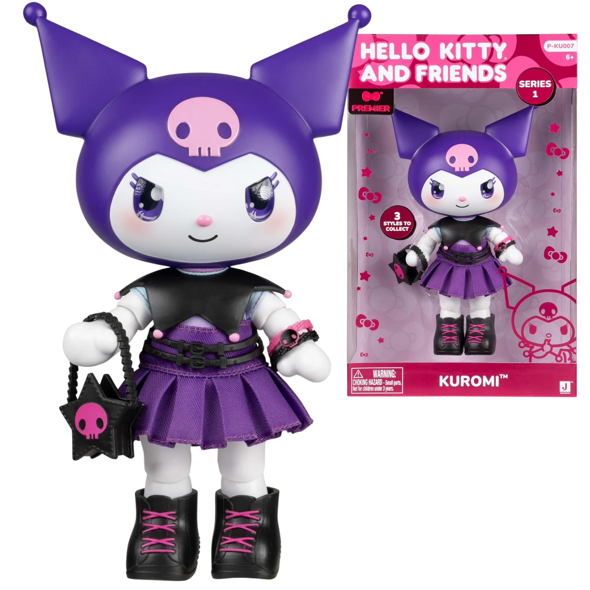 Hello Kitty - Kuromi Premier Bambola 20 cm, 9 Punti Di Articolazione, Vestiti E Accessori Removibili, Per Collezionisti, Bambini e Bambine dai 3 Anni