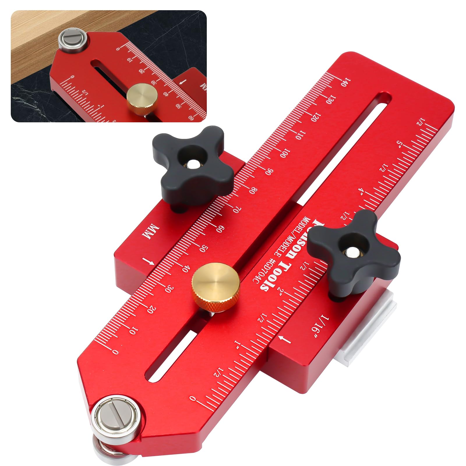 Thin Rip Jig Table Saw Jig Guide, Making Repetitive Narrow Strip Cuts, Fit for 1.9 x 0.95 cm Slots, for Table Saw Band Saw Router Table