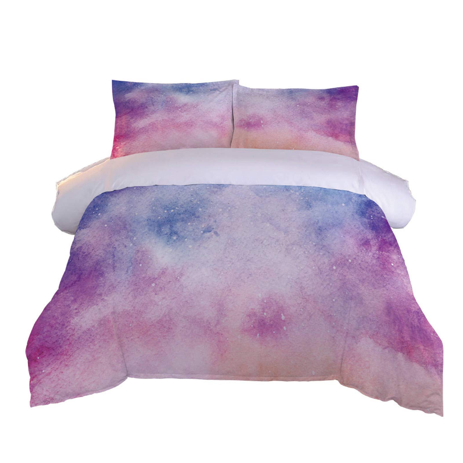 AOUAURO Single Duvet Cover Set Pink cloud 3D Printed Bedding Set with Zipper Closure in Polyester 1 Quilt Cover 2 Pillowcases for Children Adults Teens 140x200cm 3PCS Set