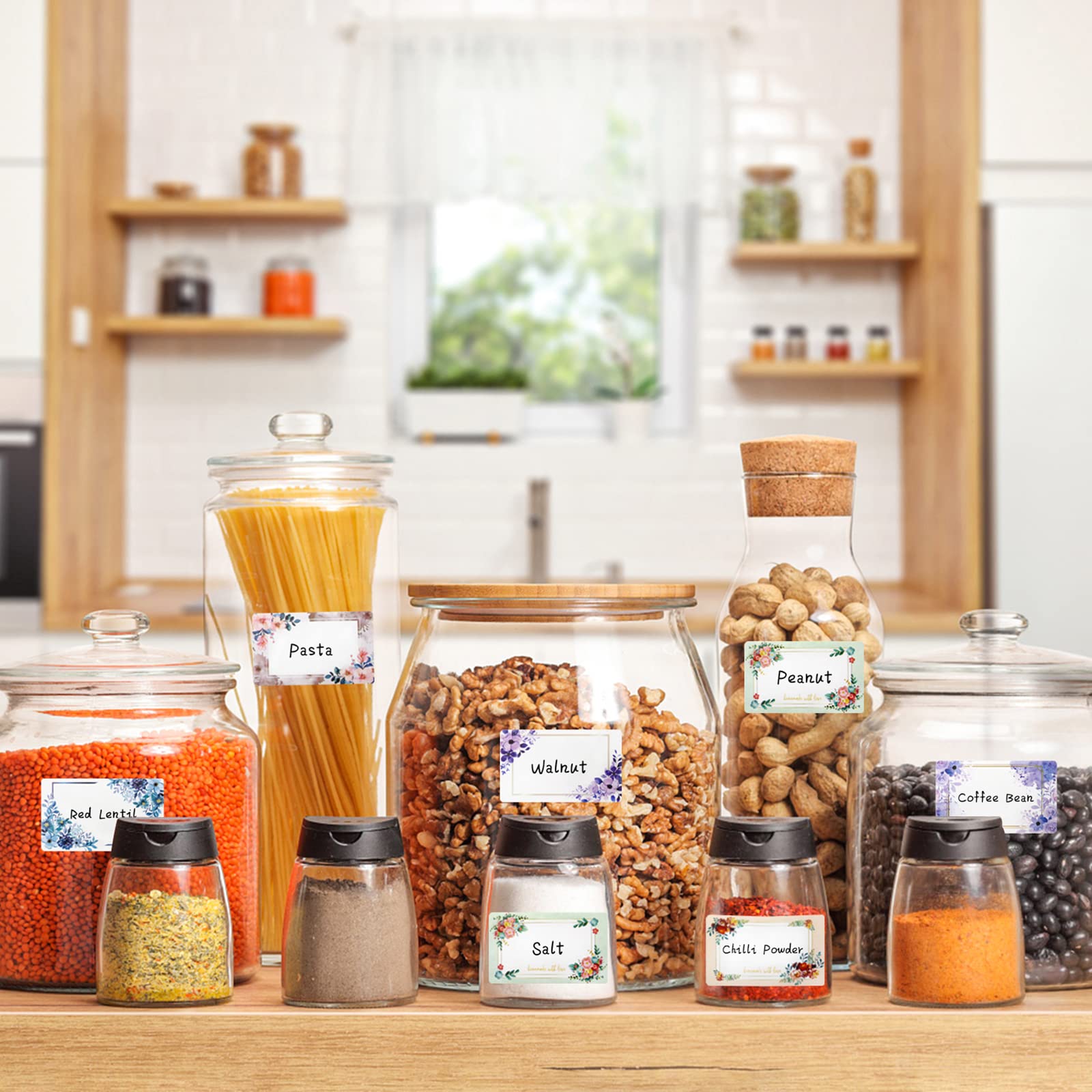 Jam etiketten, zelfklevende etiketten, etiketten om te beschrijven, 500 stuks, Homemade kruidenpotjes, cadeaustickers, zelfgemaakte zelfklevende etiketten voor beschrijving, voorraaddozen