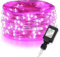 Vista 41 de RUICHEN Guirnalda de luces LED con cable plateado de 99 pies, 300 luces LED con carrete, color naranja