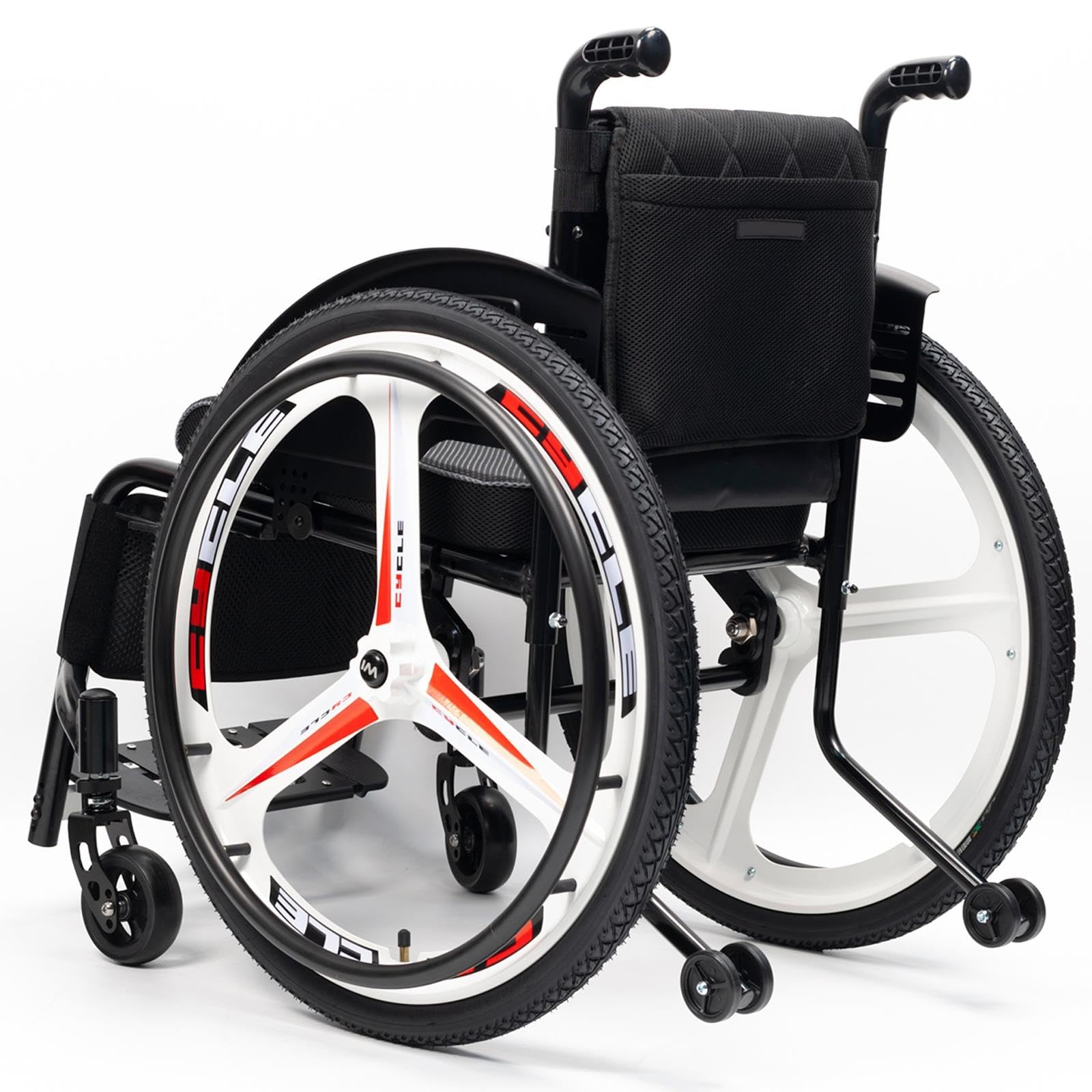 Lekki sportowy wózek inwalidzki, rama ze stopu aluminium, rama nieskładana (A, szerokość siedziska: 38 cm)