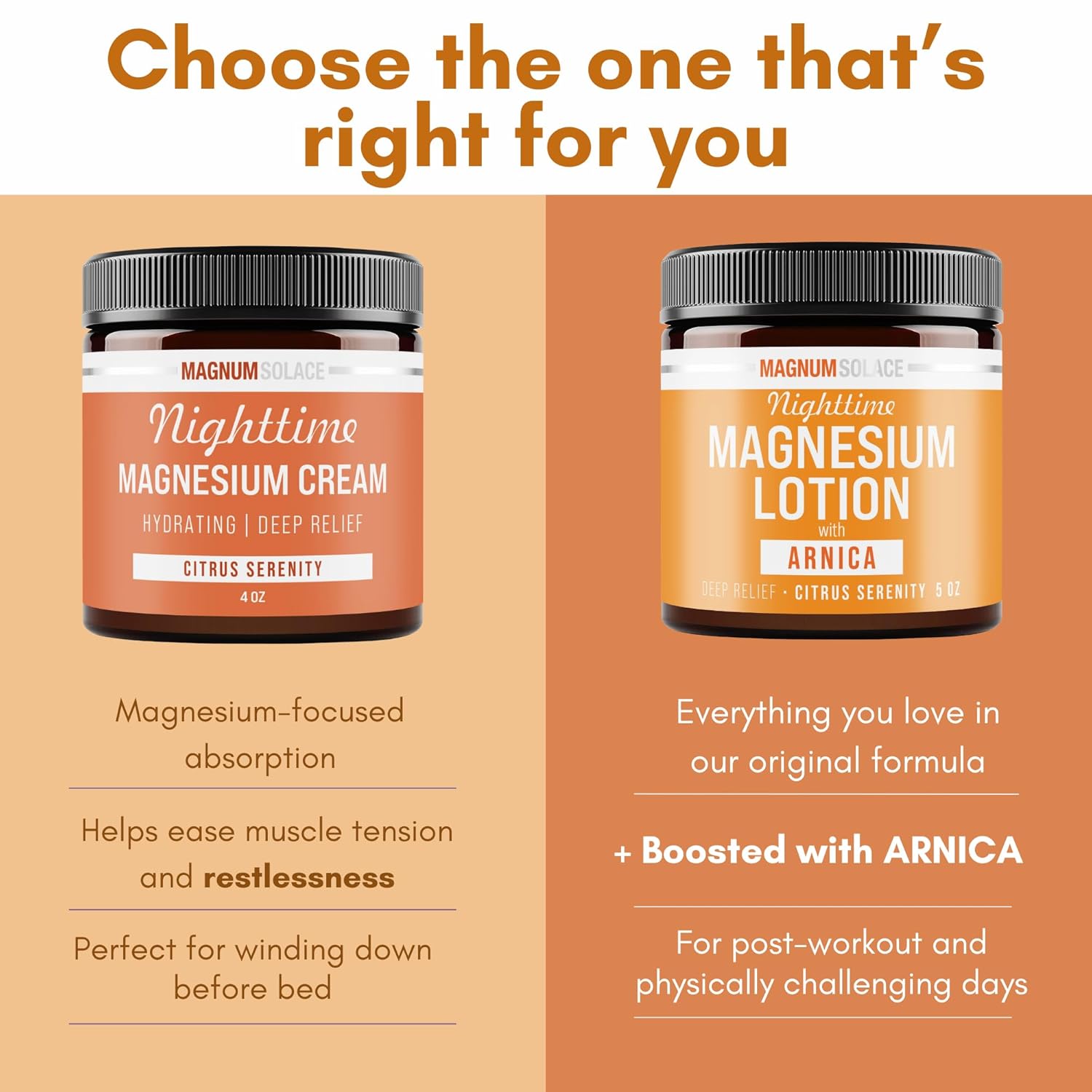 Magnum Solace Nighttime Magnesium Lotion with Arnica – Soothing Relief & Relaxation, Highly Concentrated Magnesium for Muscles & Joints – Apply to Legs or Feet Before Bed – Skin-Friendly - Image 2