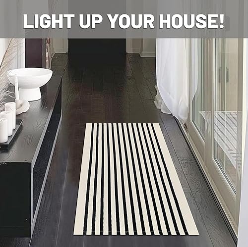 Miniatura 305 de IOHOUZE - Tapete a cuadros estilo búfalo de 5 x 8 pies para interiores y exteriores, lavable, para sala, tapete de bienvenida primavera-verano