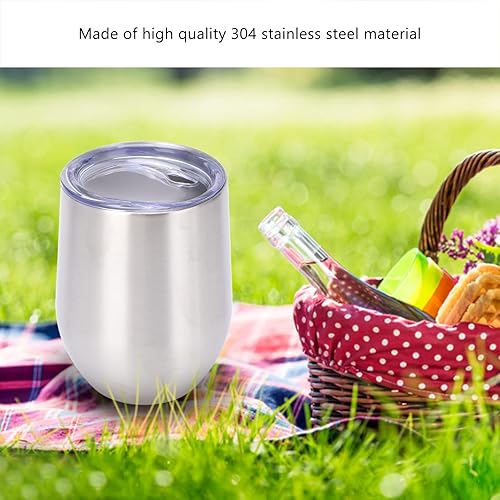 Miniatura 4 de Fudax Vaso de vino de acero inoxidable, tecnología de aislamiento avanzada, tapa con diseño de 12 onzas, fácil de limpiar para el hogar