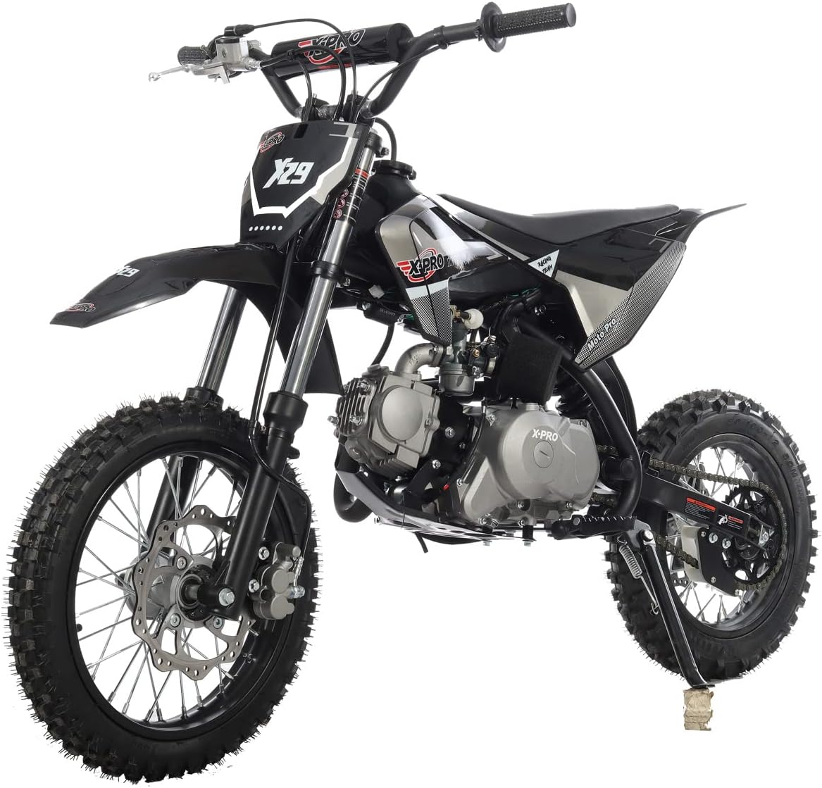 X-PRO X29 110cc Dirt Bike with Automatic Transmission, Electric Start,14"/12" Tires! (Black)