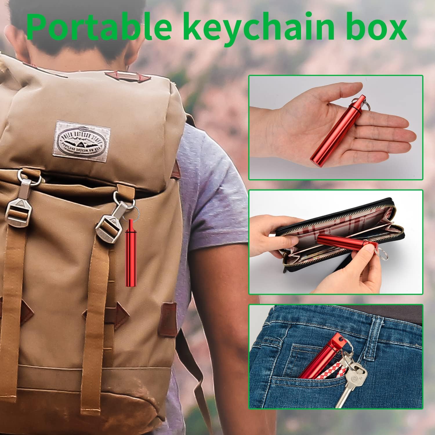 Metal Portable Toothpick Holder Box 3 Pieces ,Pocket Waterproof Case Toothpicks Container with Keychain for Outdoor Picnic and Camping travel purse Ear Wax Removal Tool Case Needle Holder cotton swab - Image 7