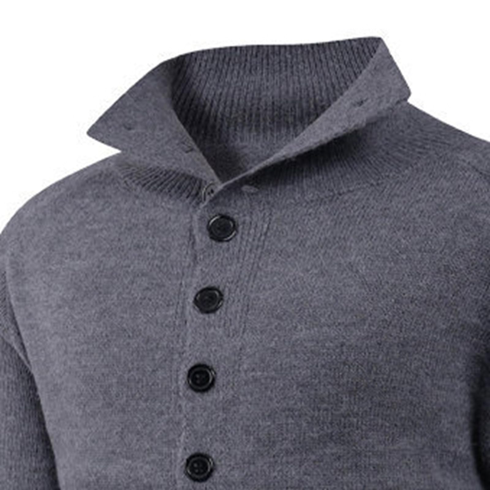 Genérico Cárdigan De Punto para Hombre, Chaqueta Punto Hombre Manga Larga con Un Solo Botonadura con Bolsillo Abrigo Color Sólido Informal con Botones Suéter Grande para Exterior El Ocio