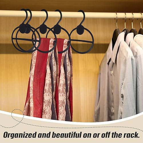 Miniatura 6 de 50 piezas de bufanda negra para bufandas, organizador de bufandas de plástico, organizador de bufandas para ahorrar espacio, colgador de ropa para