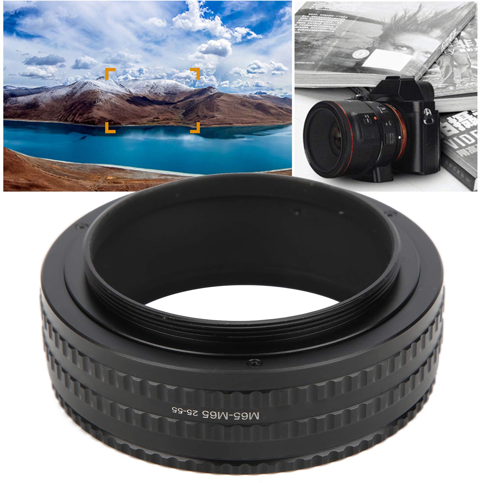 25-55 mm Fokussier-Helicoid-Röhrenadapter, Kamera-Makro-Verlängerungslinsenrohr für M65-M65-Mount-Objektive, Helicoid mit Variabler Vergrößerung aus Aluminiumlegierung