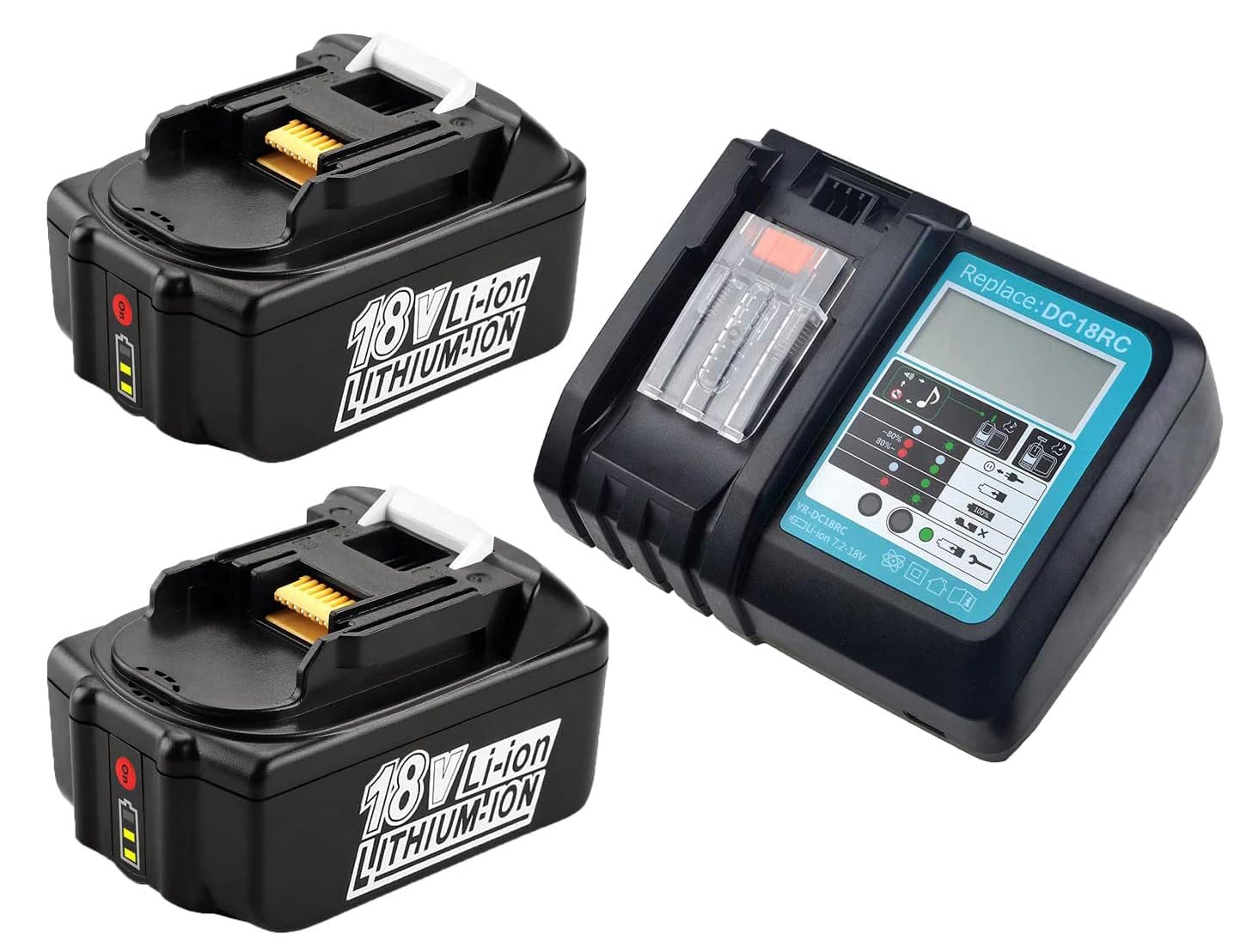 CYDZ 2x BL1850B Accu's 18V 5.0Ah + DC18RC Oplader - Vervanging Voor Makita BL1850 BL1840 BL1830 & Meer