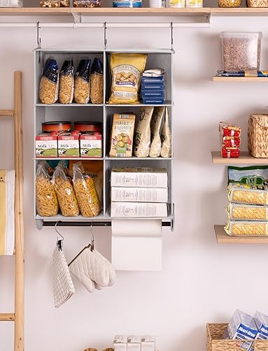 Miniatura 6 de StorageWorks Organizador de armario colgante con barra de metal, organizadores de armario de 6 secciones y almacenamiento, estantes colgantes