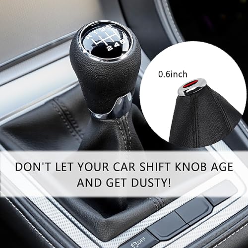 Miniatura 7 de Funda de palanca de cambios de cuero de fibra de carbono para prevención y protección contra el polvo, accesorios universales para el interior del