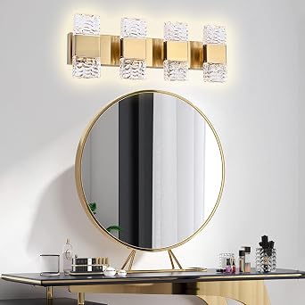 MELUCEE 4 Lights Bathroom Vanity Light Fixtures 3000K Warm Lighting