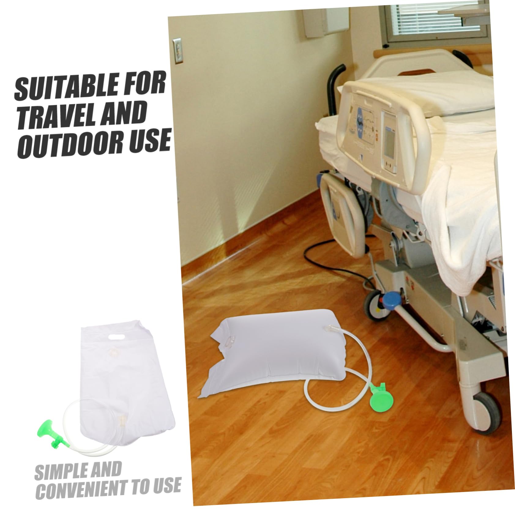 FRCOLOR 3pezzi Borsa Doccia Portatile Per Lavaggio Per Pazienti Letto Con Doccetta e Soluzione Comoda Per Igiene Personale Casa e