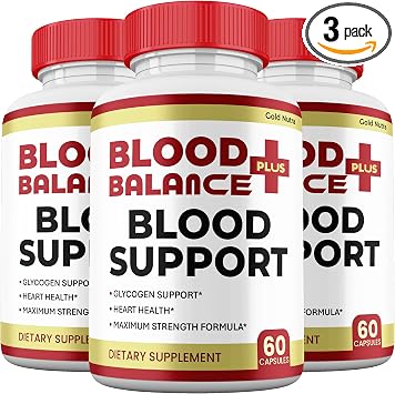 BloodBalance Plus Capsules, Official Balance Supplement, Premium Support All Natural Ingredients, Maximum Strength BloodBalance + Vitamin Pills 3 Pack