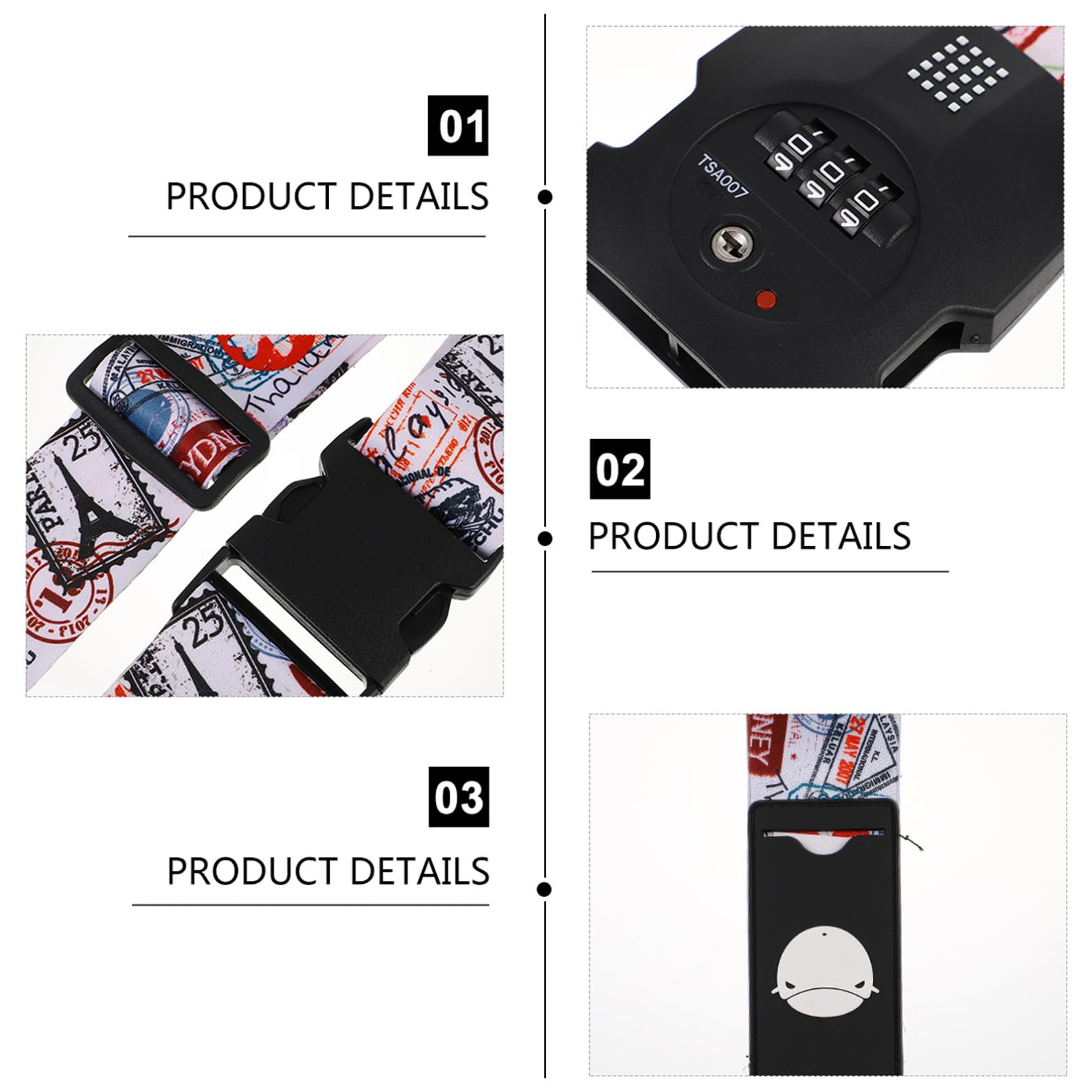 Verstellbarer Koffer Packgurt Kreuz Design aus Strapazierfähigem Polyester mit TSA Sicherheitsschloss 2 Stück für Sicheres Reisegepäck