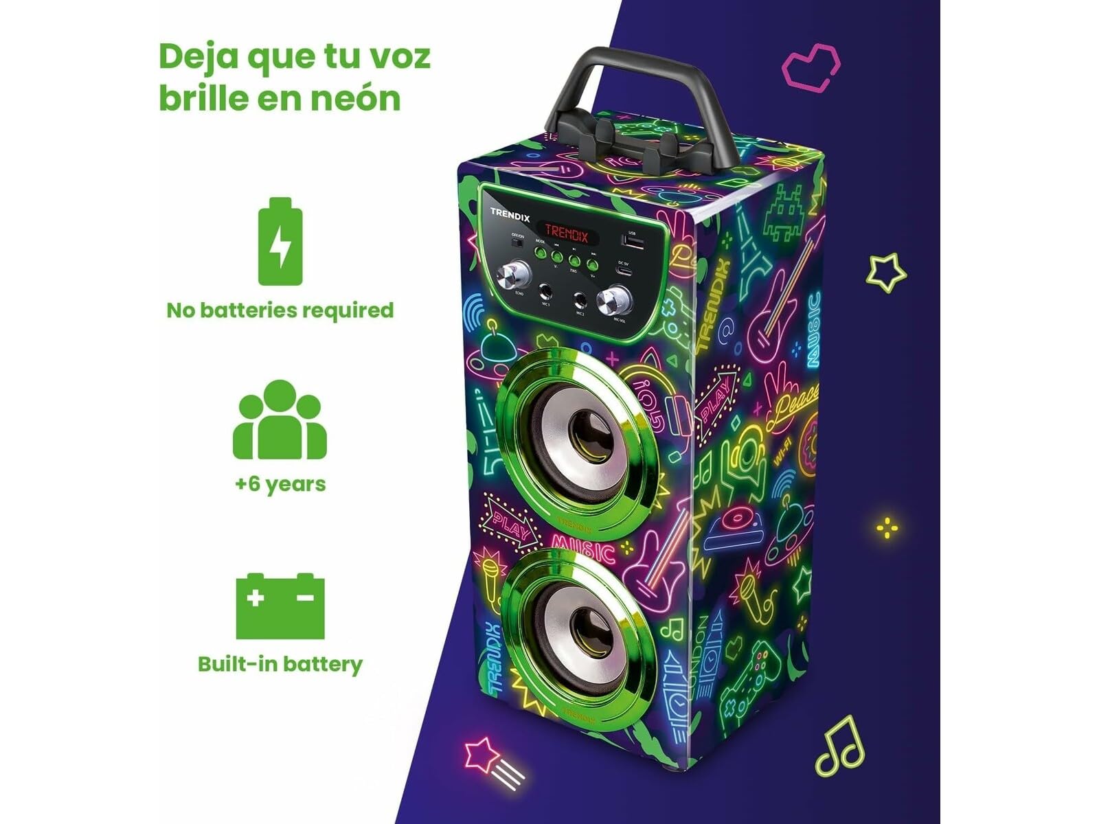 Altoparlante Karaoke Neon World