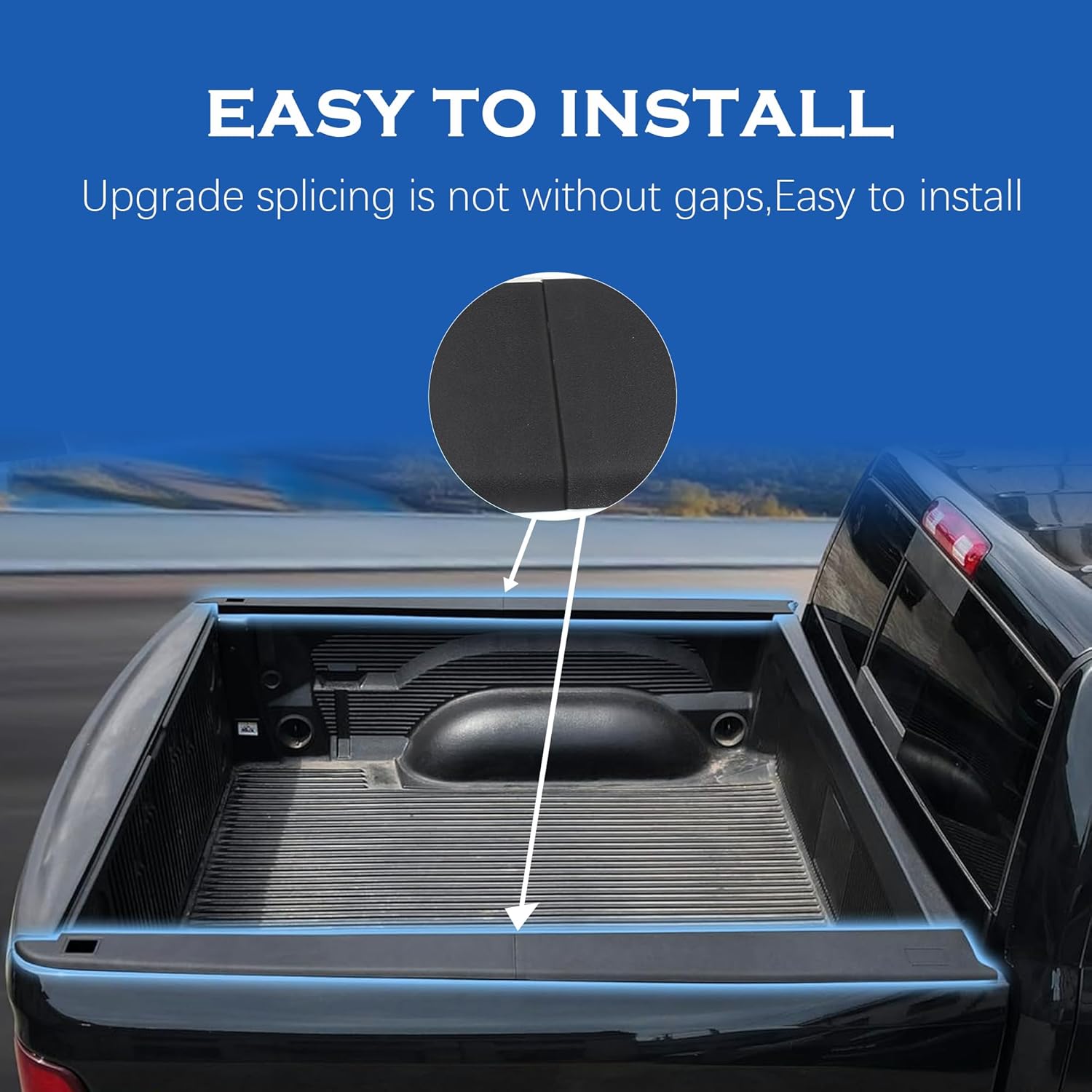 Tailgate Molding Trim 5.7'' Bed Rail Cap Cover Compatible with 2009-2018 Ram 1500 Replaces 68375098AA/ 68375099AA Left&Right Bed Rail Cap