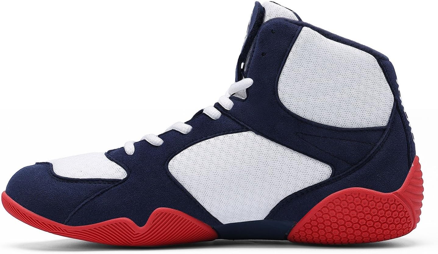 Unisex-Adult Breathable Boxing Shoes, Rubber Sole Men's Wrestling Shoes Lightweight Comfortable for Gym Powerlifting Weightlifting