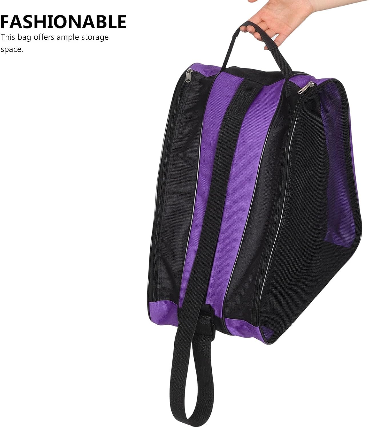 Hemoton 2 Pcs Roller Skate Bag Shoulder Carry Pouch Large Capacity Purple Roller Skates Storage Bag Portable Handheld for Ice Skating