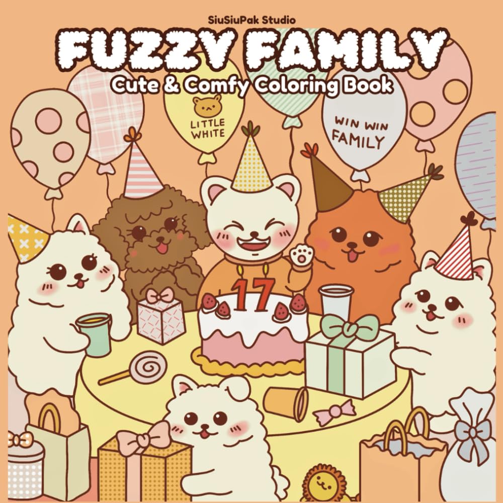 Fuzzy Family: Cute & Comfy Coloring Book