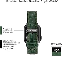 Vista 23 de Steve Madden Correa de moda de grano de cocodrilo para Apple Watch Azul