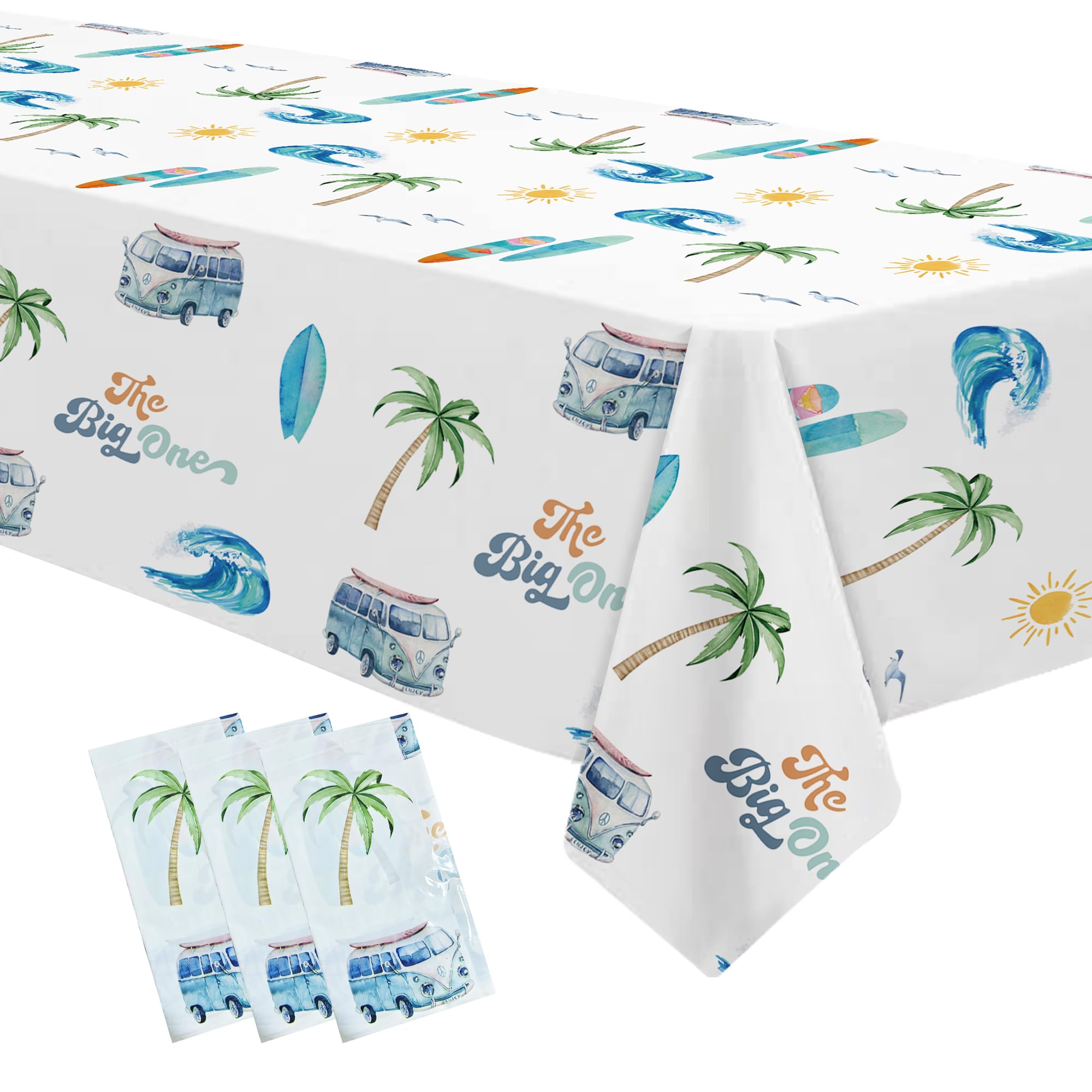 HIPVVILD Birthday Party Tablecloth (Surf First Birthday)