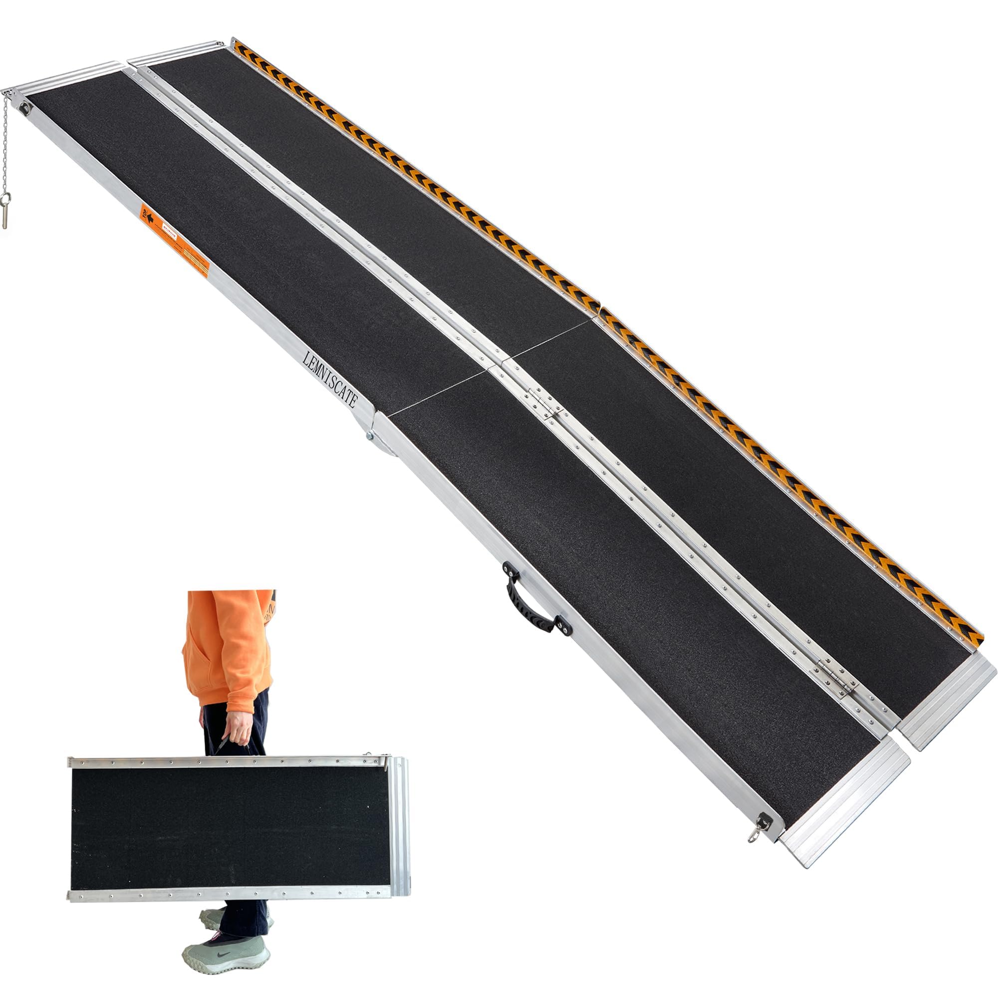 LEMNISCATE 8FT Wheelchair Ramp,96" L x 31.3" W Ramps for Wheelchairs for Home,800 LBS Capacity Portable Ramps for Steps,Handicap Threshold Ramp Scooter Ramps for Home Entry,Stairs,Doorways,Curbs