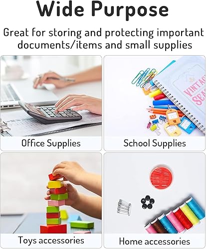 Vista 25 de Forvencer Bolsillo para carpeta, paquete de 36 bolsillos de polietileno súper pesados con cierre apretado, carpetas de carga lateral, bolsillo