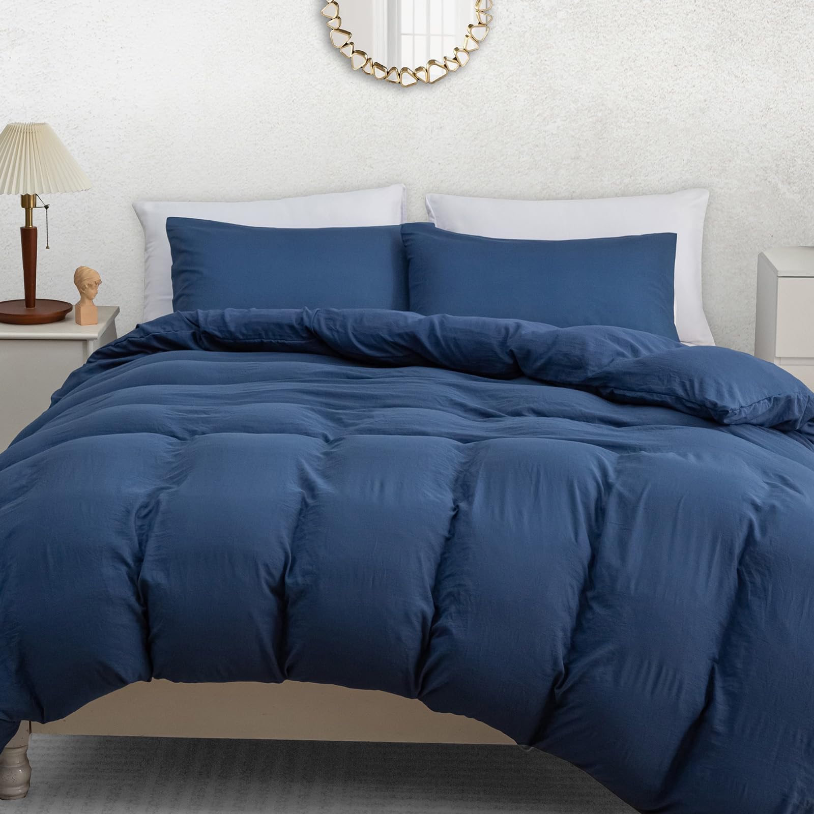 Pamposh King Size Duvet Cover Sets, Pre-Washed Microfibre Bedding Set for Added Softness & Comfort